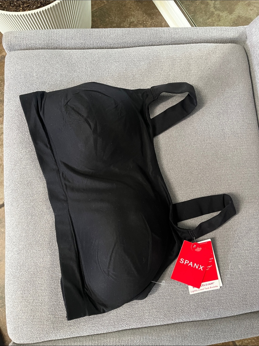 SPANX Bra-llelujah Black Seamless Support Bralette with Wide Straps